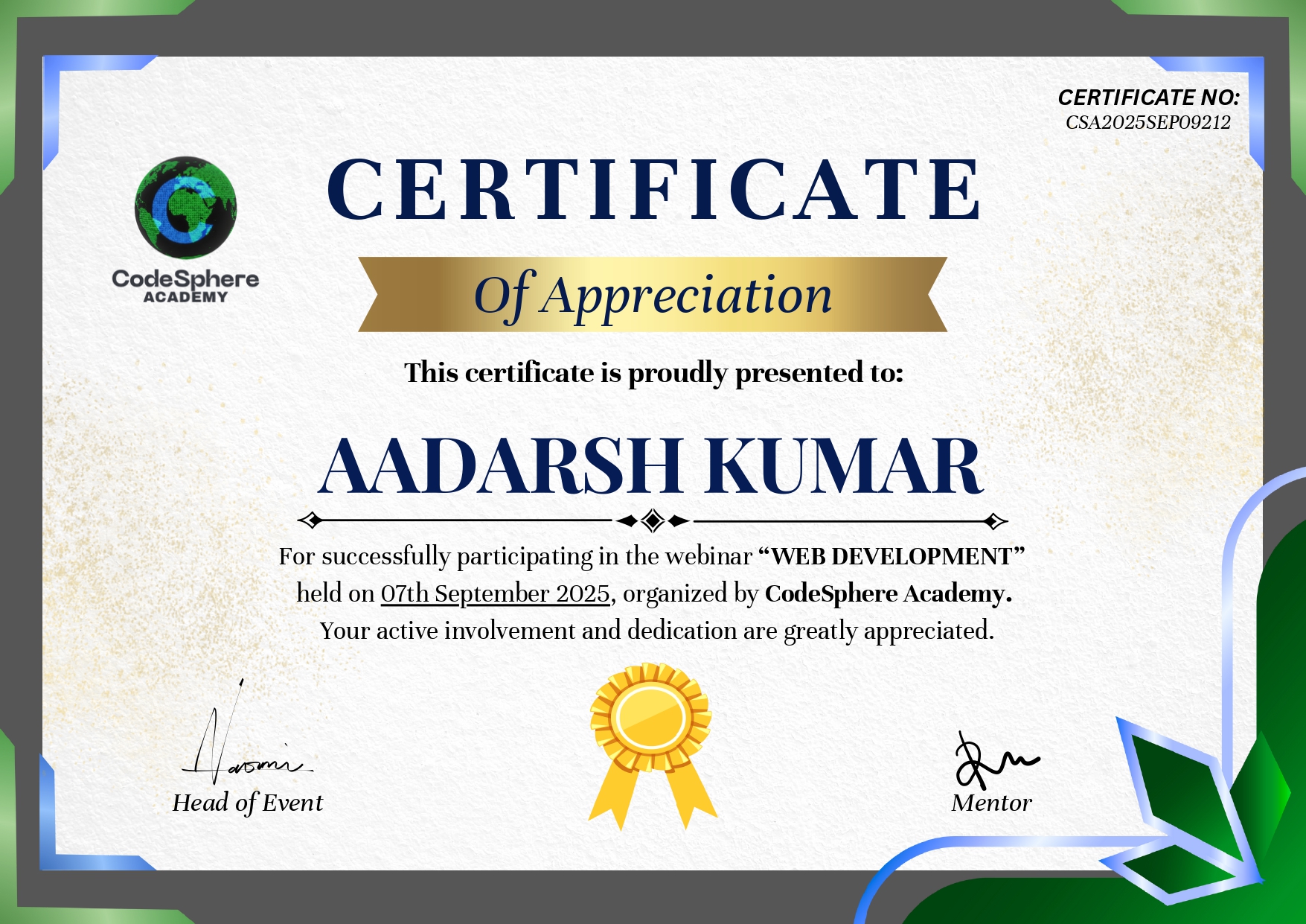 Certificate 3