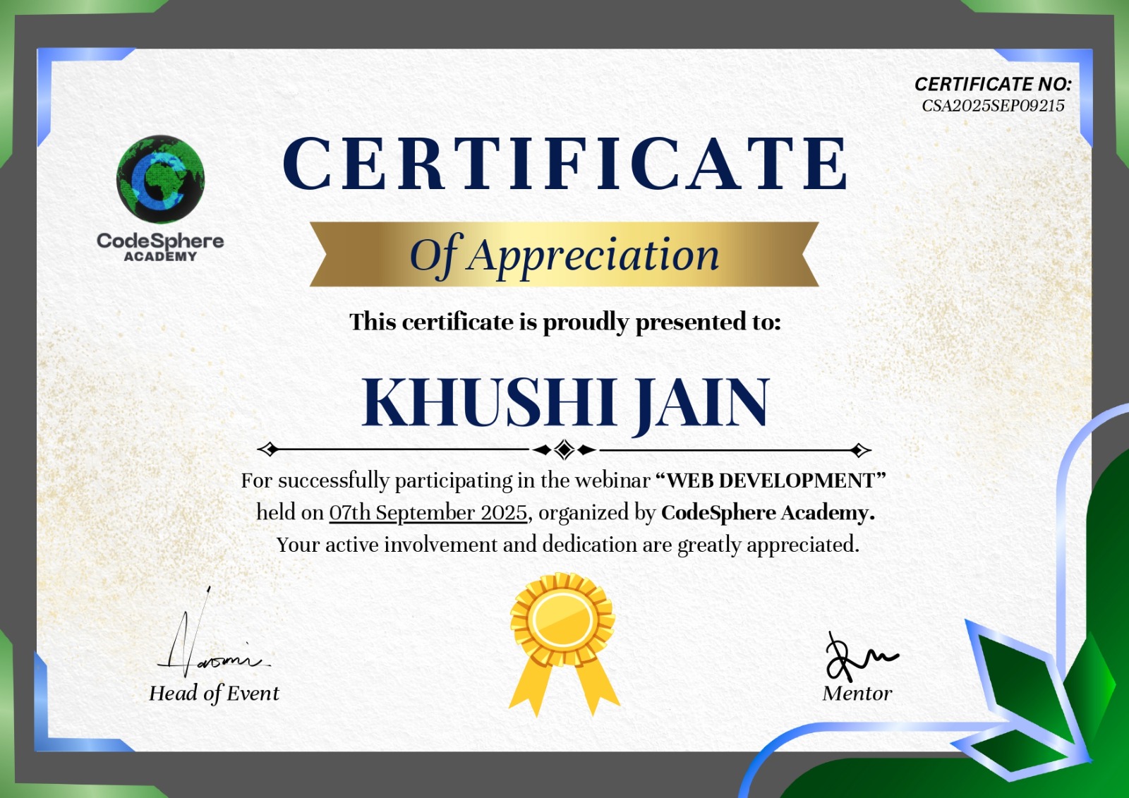 Certificate 3